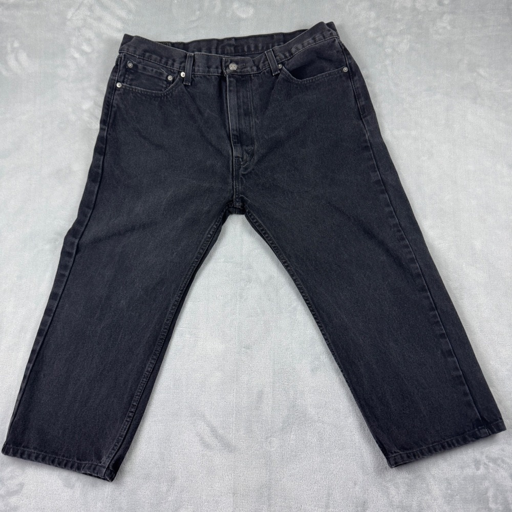 Vintage Y2K Men's Levis 505 Regular Fit‎ Straight Leg Black Denim Jeans 38x29